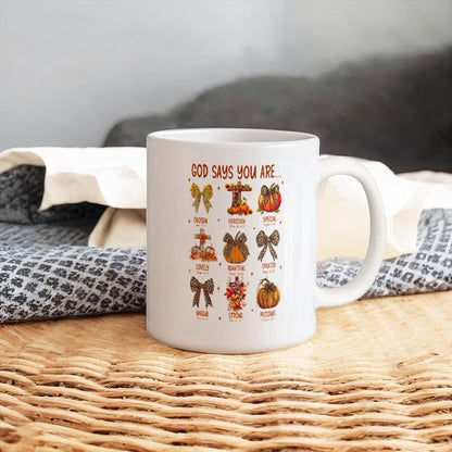 Halloween God Says Bible Verse White Ceramic Mug – view 10