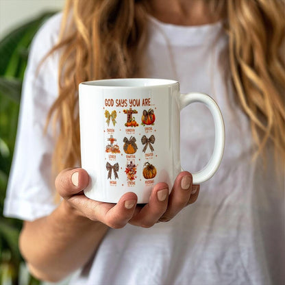Halloween God Says Bible Verse White Ceramic Mug – view 4