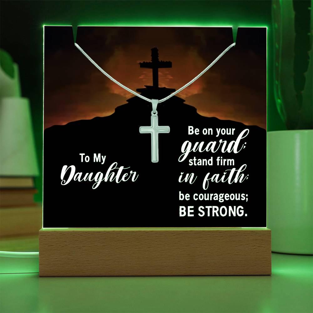 To my daughter Keepsake LED Acrylic Bundle with Cross Necklace – view 4
