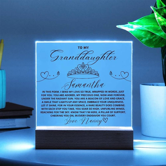 To My Granddaughter Personalized LED Acrylic Plaque