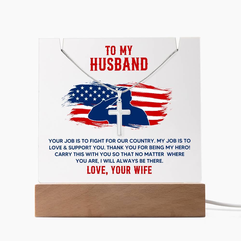 Personalized Military Husband Keepsake Bundle Acrylic Plaque