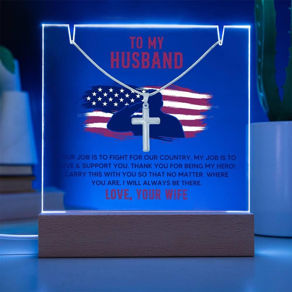Personalized Military Husband Keepsake Bundle Acrylic Plaque – view 9