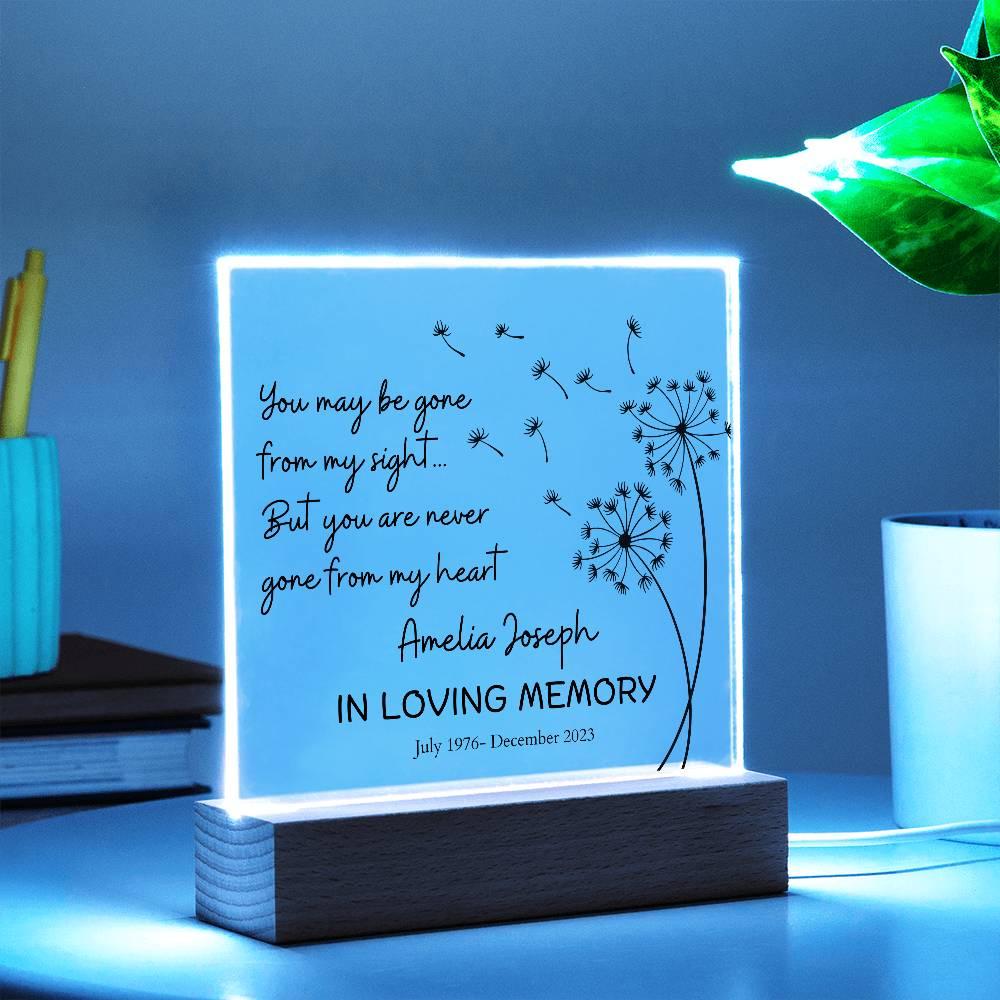 Personalized Memorial Keepsake LED Acrylic Plaque – Remembrance Gifts – view 10