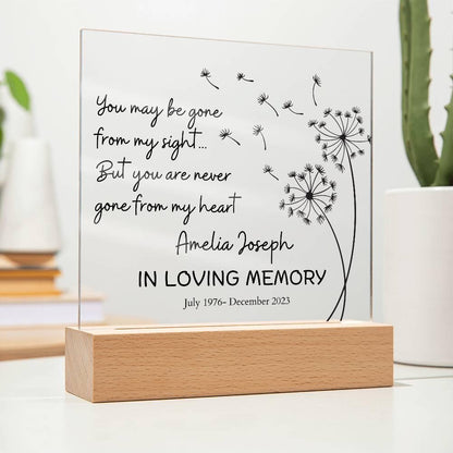 Personalized Memorial Keepsake LED Acrylic Plaque – Remembrance Gifts – view 2
