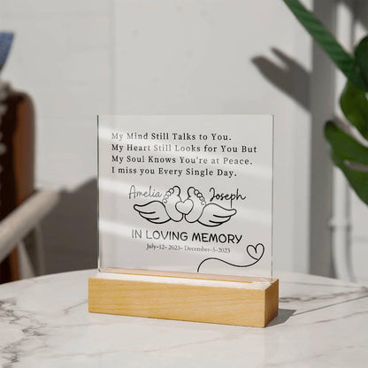 Personalized Baby Memorial Keepsake LED Acrylic Plaque – Loss of Child – view 7