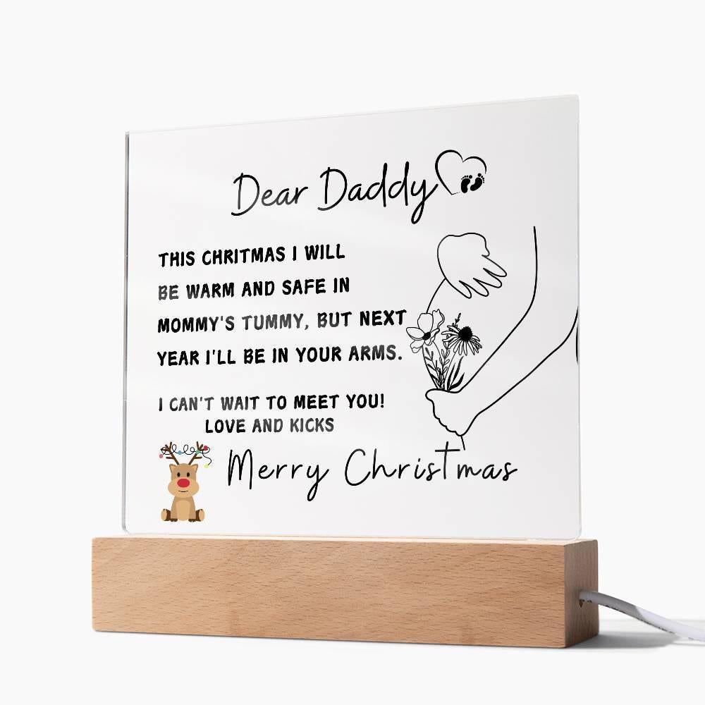 Daddy To Be Christmas Gift LED Acrylic Plaque – Baby Shower Gift – view 9