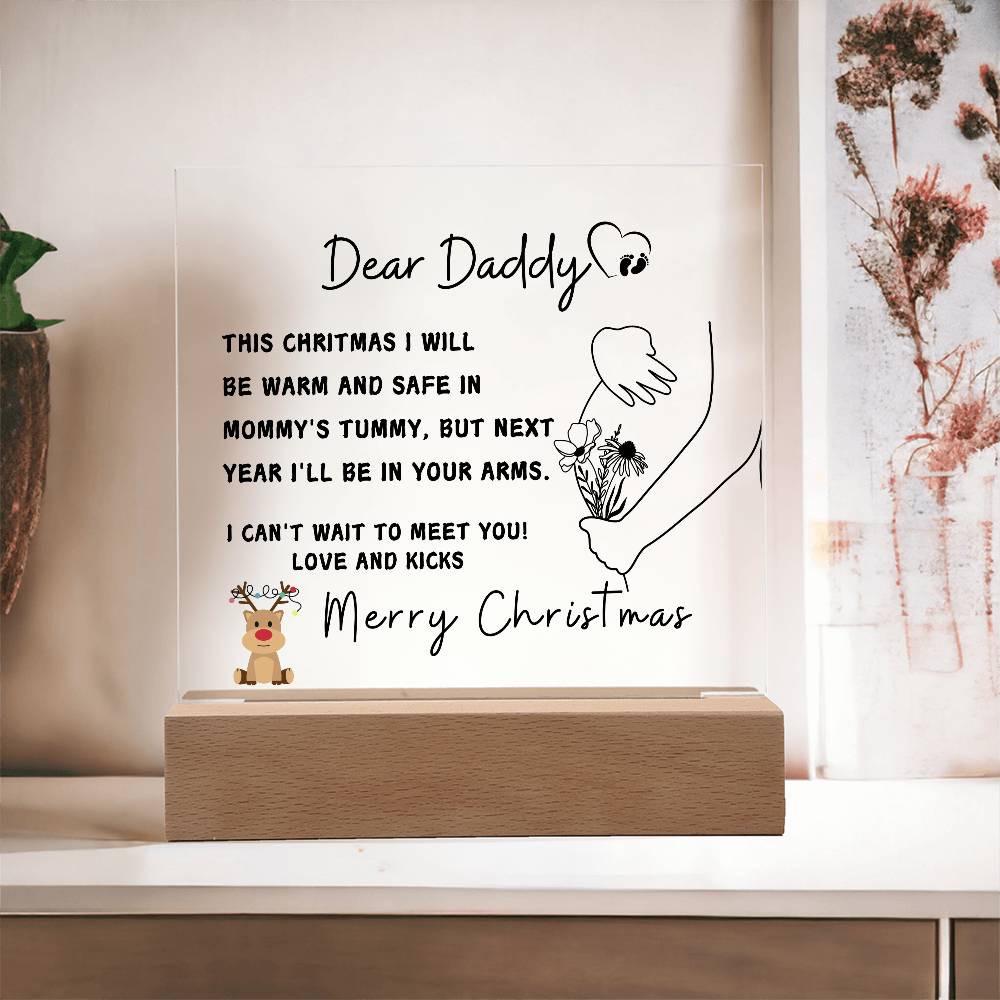 Daddy To Be Christmas Gift LED Acrylic Plaque – Baby Shower Gift – view 7