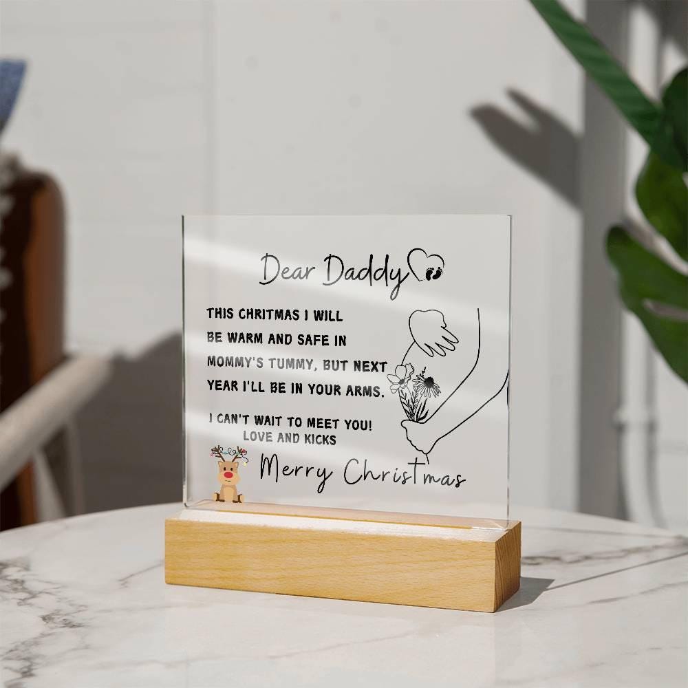 Daddy To Be Christmas Gift LED Acrylic Plaque – Baby Shower Gift – view 6