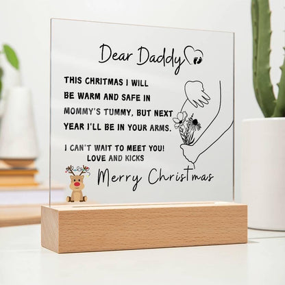 Daddy To Be Christmas Gift LED Acrylic Plaque – Baby Shower Gift