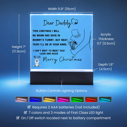 Daddy To Be Christmas Gift LED Acrylic Plaque – Baby Shower Gift – view 4