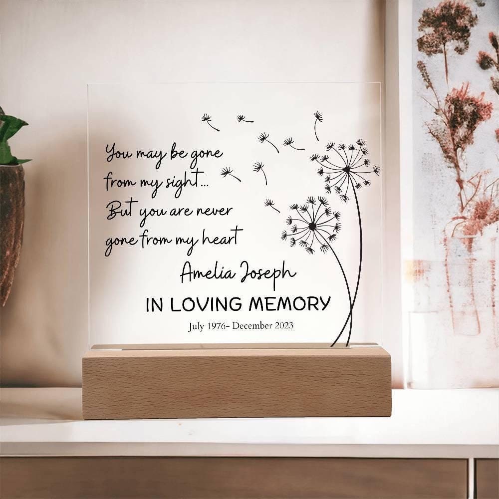 Personalized Memorial Keepsake LED Acrylic Plaque – Remembrance Gifts