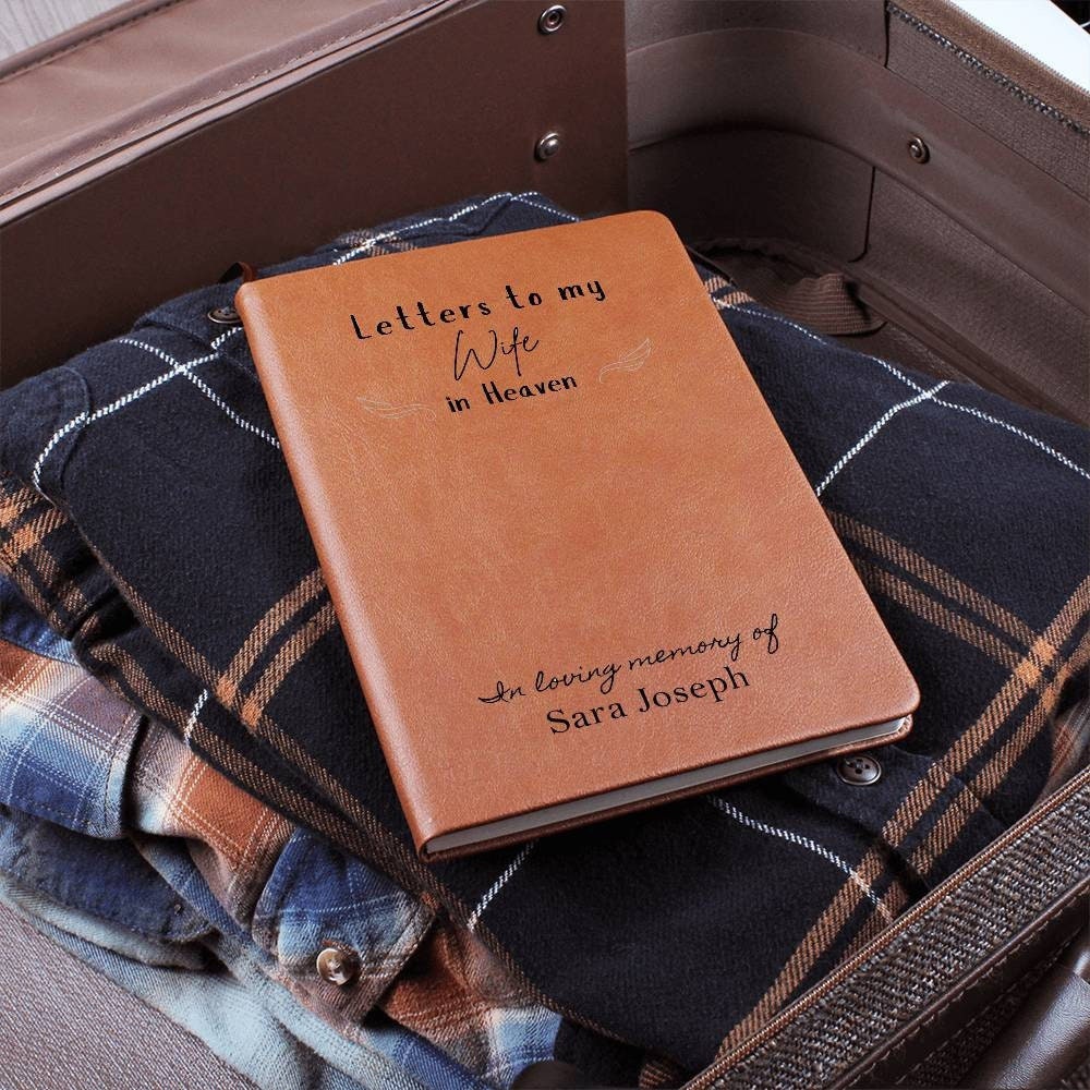 Wife Memorial Keepsake Leather Journal loss of wife gift