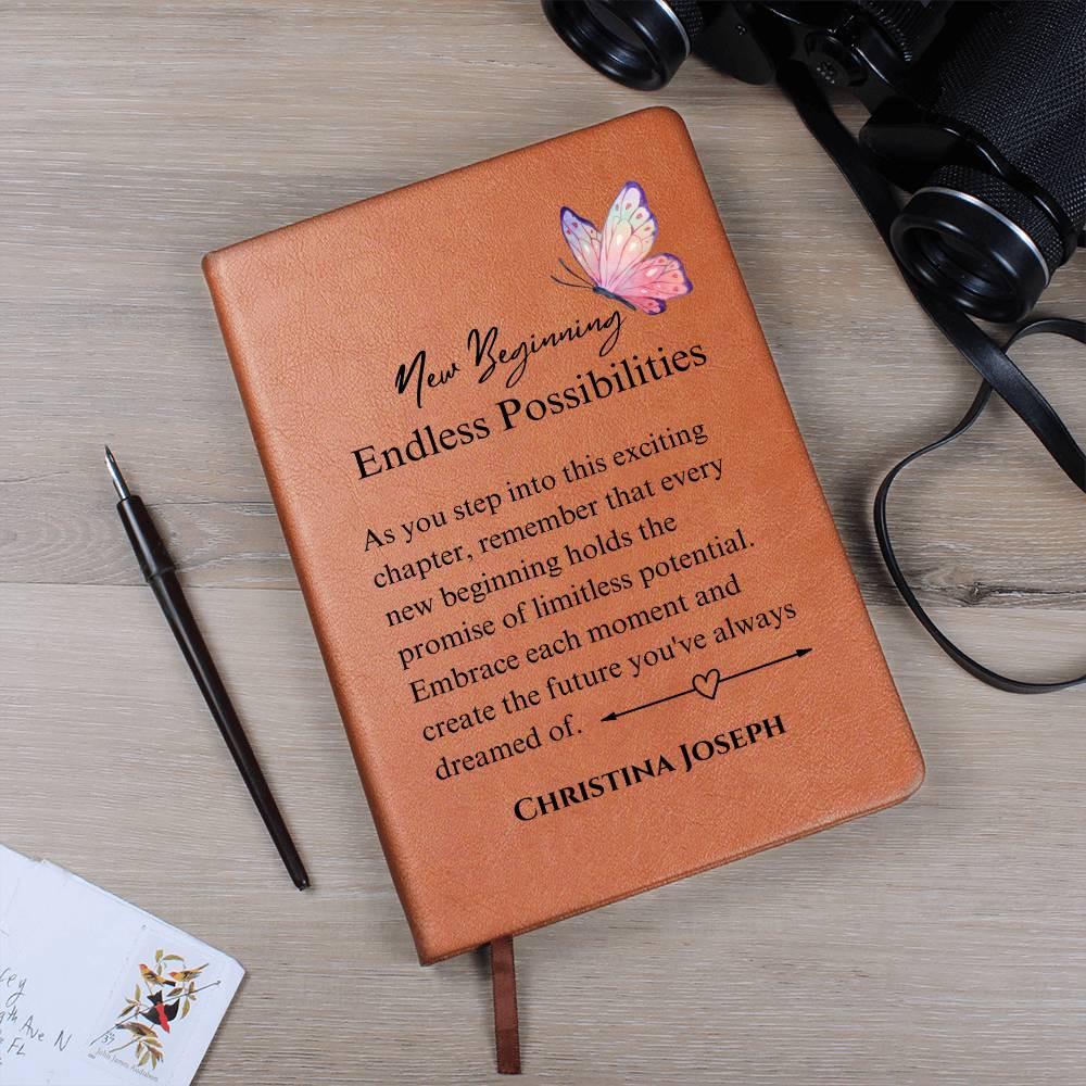 New Beginning Personalized Leather Journal – New Job Gift – view 7