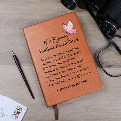 New Beginning Personalized Leather Journal – New Job Gift – view 7