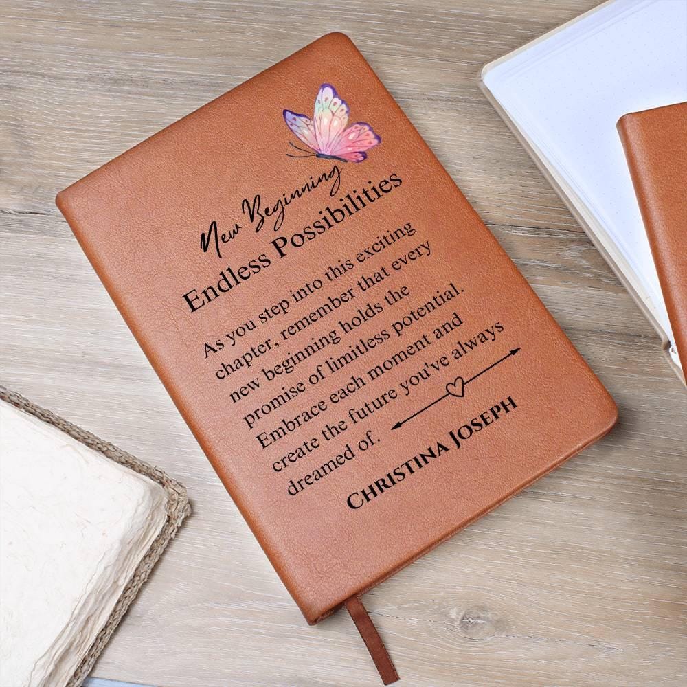 New Beginning Personalized Leather Journal – New Job Gift – view 9