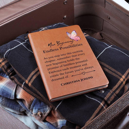 New Beginning Personalized Leather Journal – New Job Gift – view 5