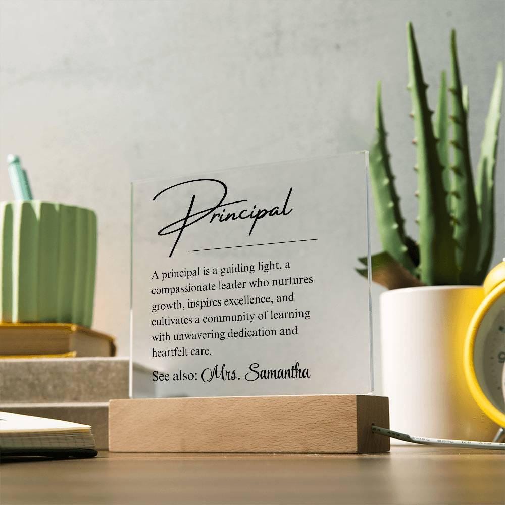 Personalized Principal Definition Acrylic LED Plaque – view 5