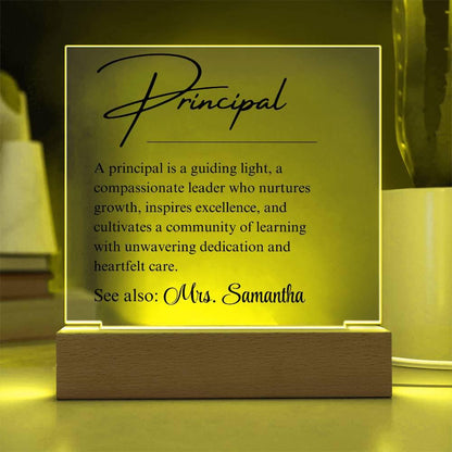 Personalized Principal Definition Acrylic LED Plaque – view 4