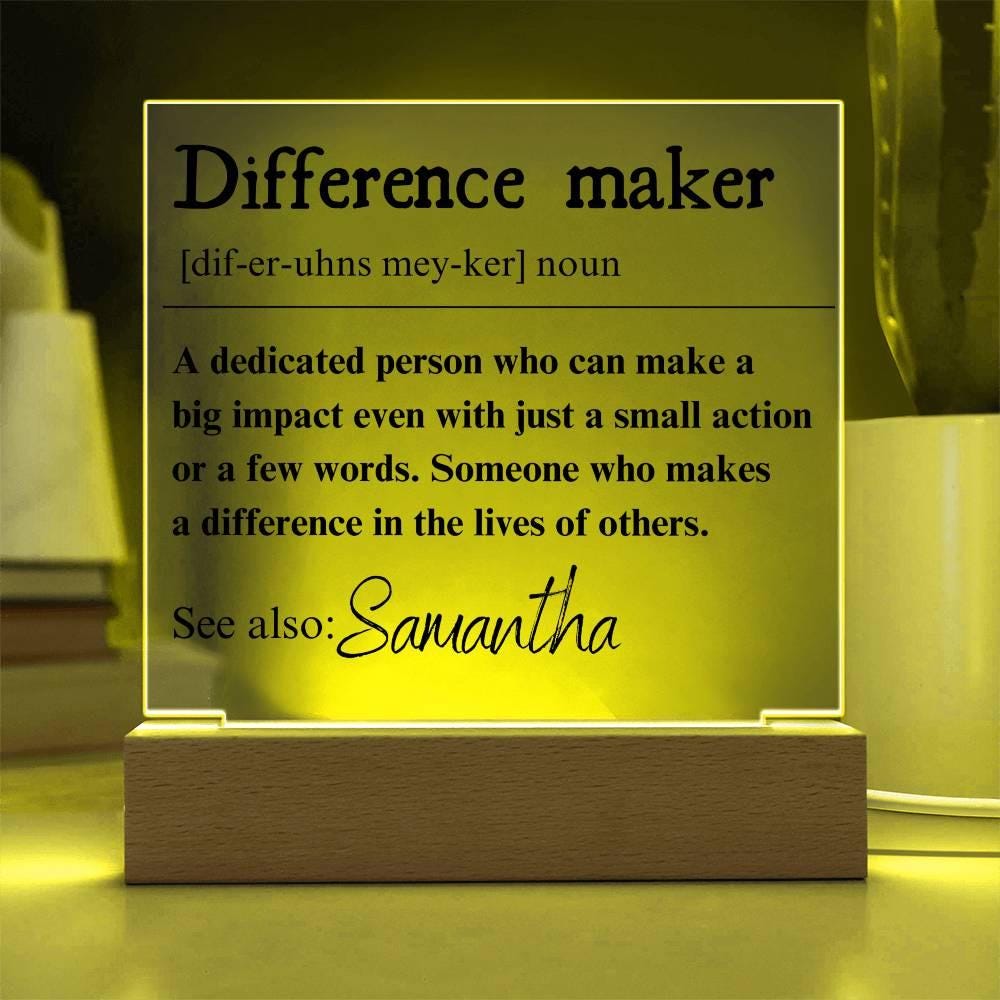 Personalized Difference Maker LED Plaque – Coworker Gift – view 5