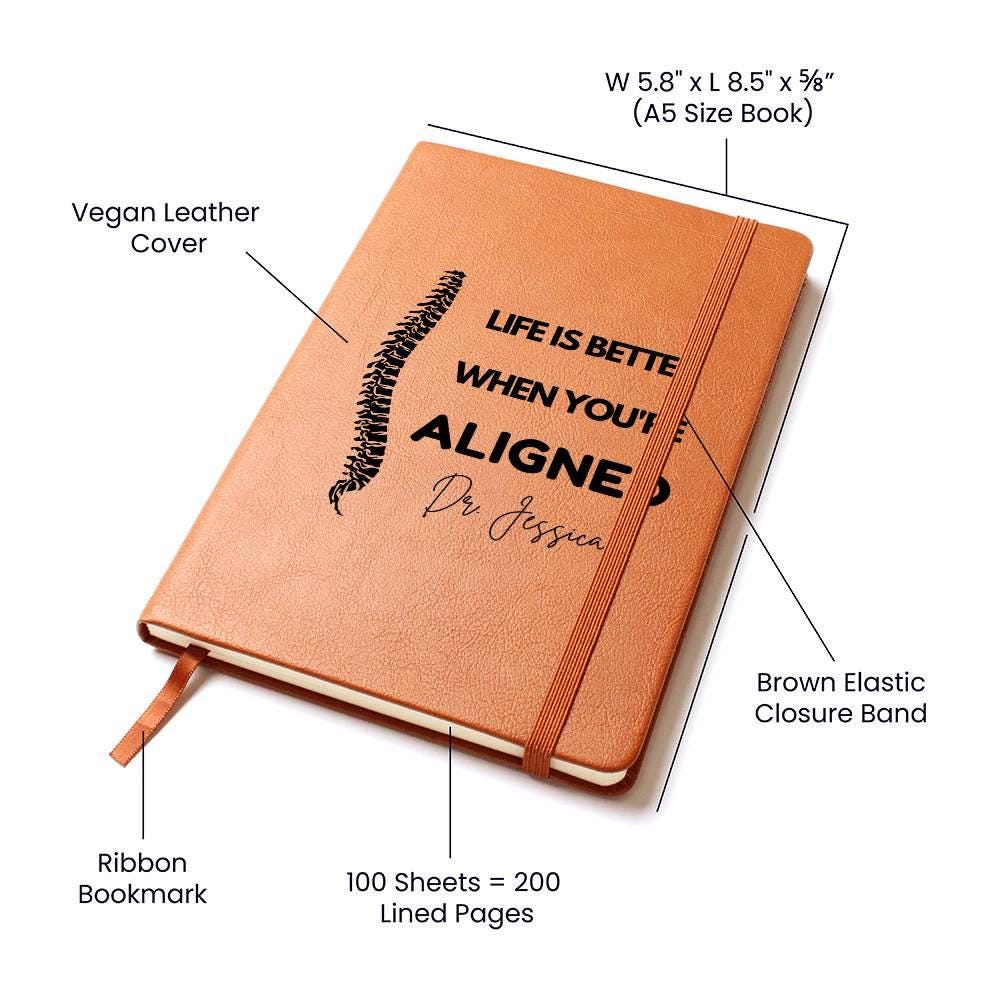Funny Personalized Chiropractor leather Journal – Chiropractic Gift – view 4