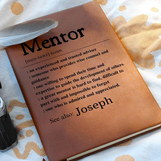 Mentor Definition Personalized Leather Journal – Unique Mentor Gift – view 2