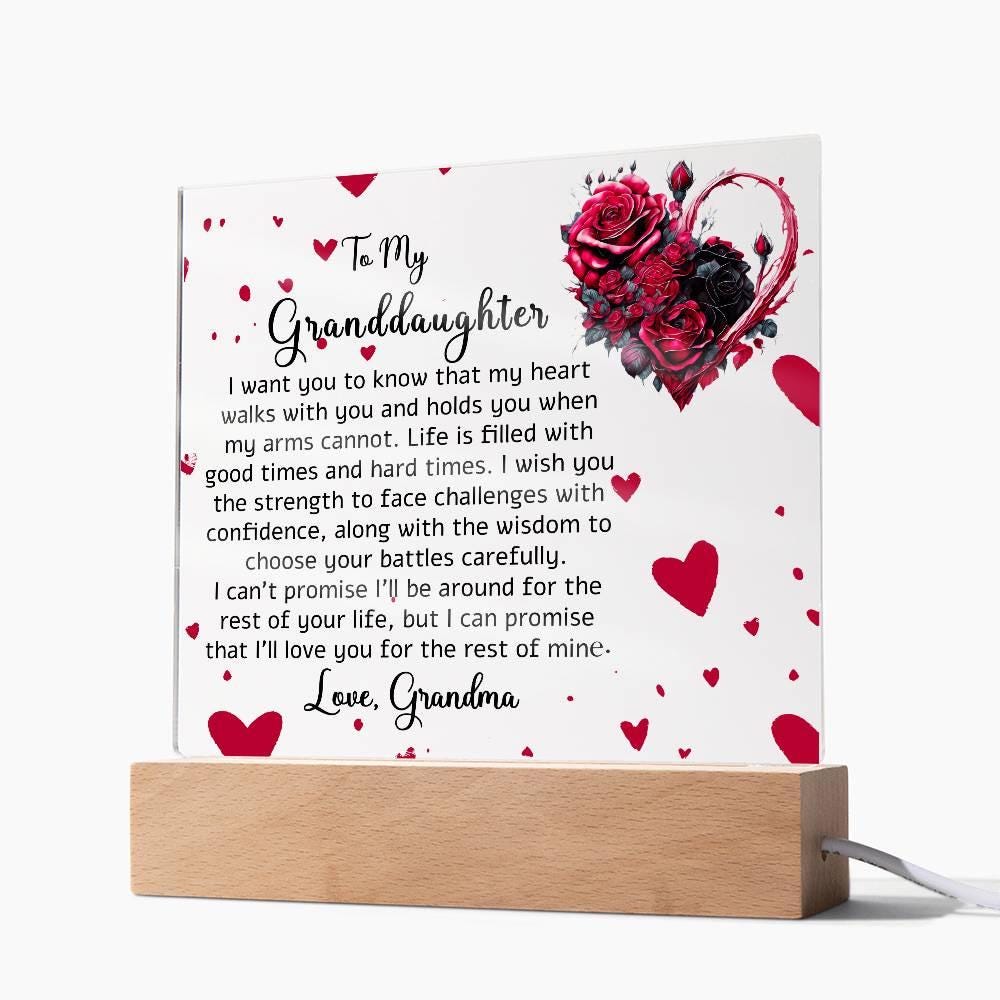 To my Granddaughter LED Acrylic Plaque Granddaughter gift – view 6