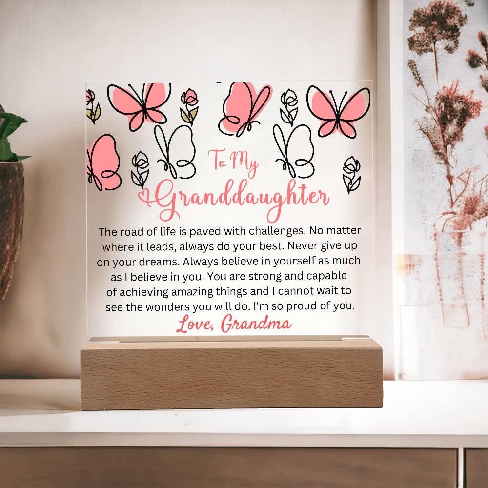To My Granddaughter Butterfly Acrylic Plaque Gift from Grandma – view 8