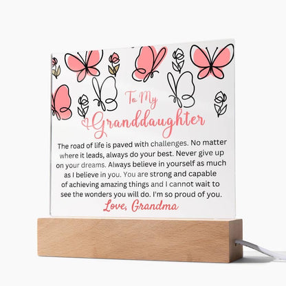 To My Granddaughter Butterfly Acrylic Plaque Gift from Grandma – view 5