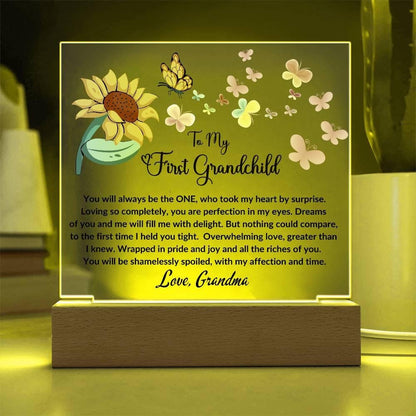 First Grandchild acrylic plaque gift for new grandma – view 2