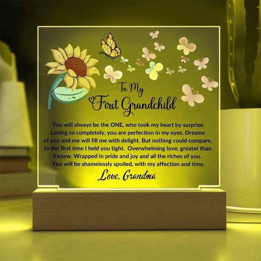 First Grandchild acrylic plaque gift for new grandma – view 2