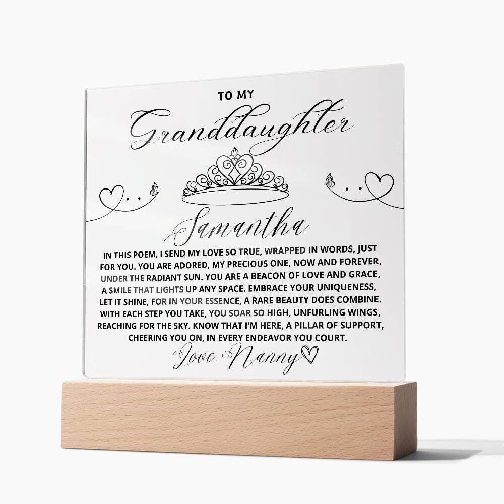 To My Granddaughter Personalized LED Acrylic Plaque – view 2