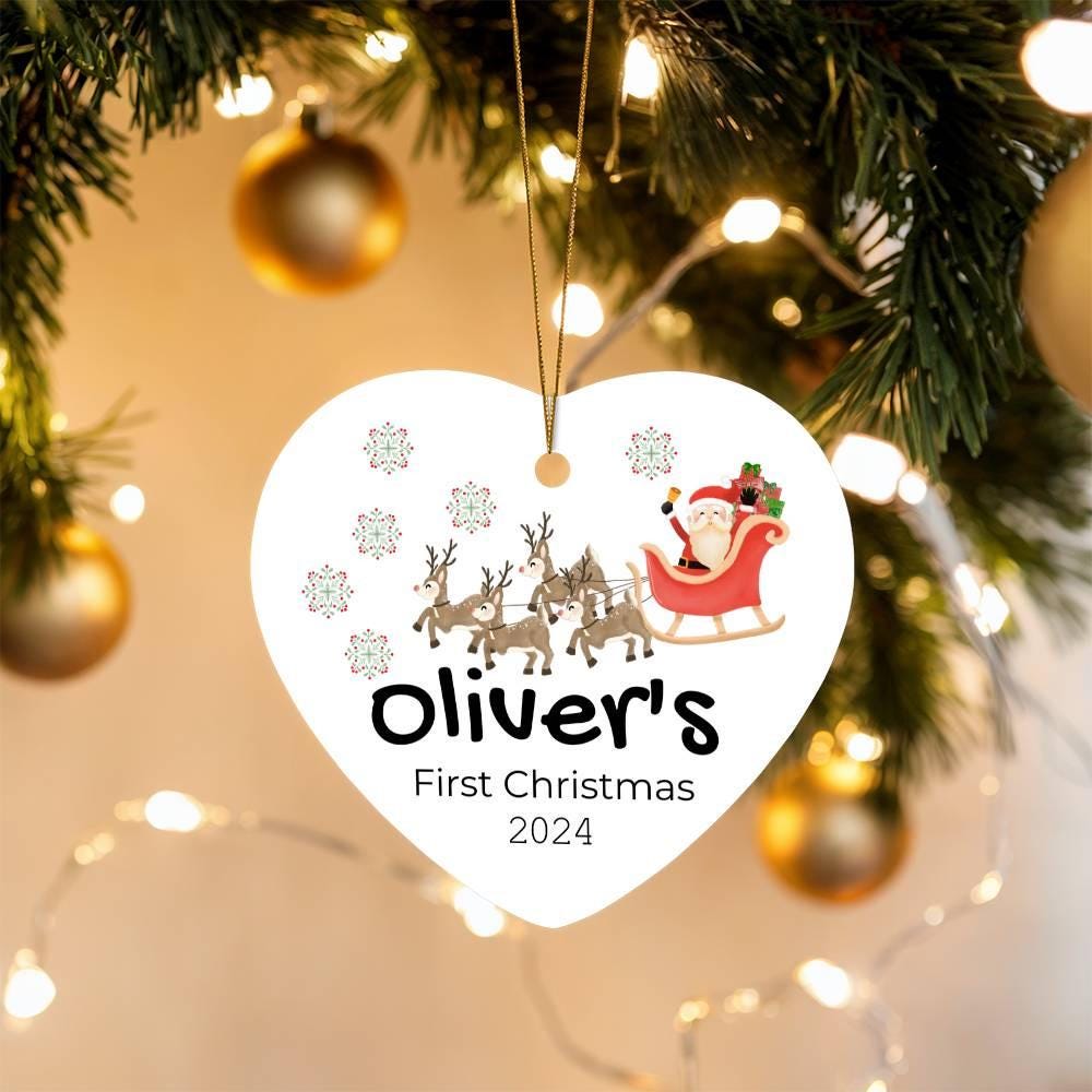 2024 Personalized Baby's First Christmas Heart Ornament - Newborn – view 4