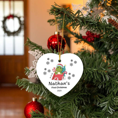 Personalized Baby's First Christmas Ornament 2024 – Baby Shower Gift – view 3