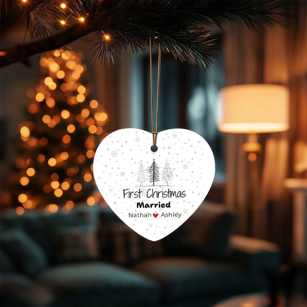 Personalized First Christmas Married Ornament 2024 - Custom Mr & Mrs – view 3