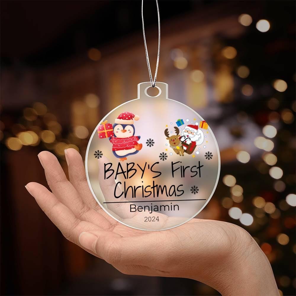 Baby's First Christmas Heart Ornament 2024 - Newborn Keepsake Gift – view 5