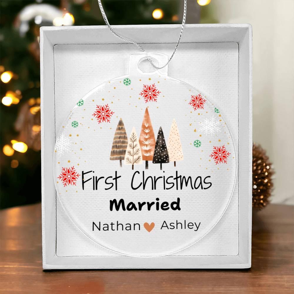First Christmas Married Ornament 2024 - Personalized Mr. & Mrs. – view 2