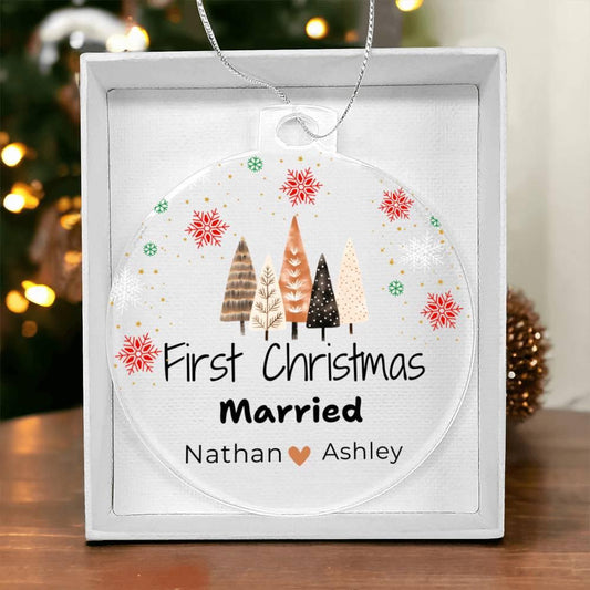 First Christmas Married Ornament 2024 - Personalized Mr. & Mrs. – view 2