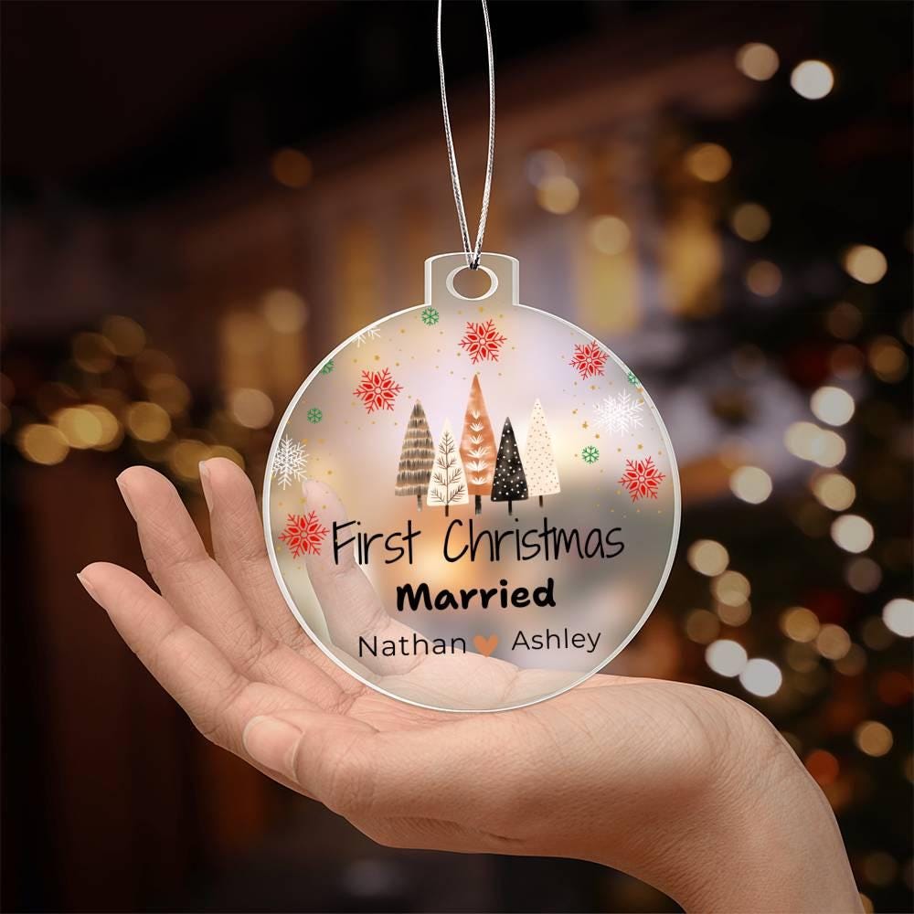 First Christmas Married Ornament 2024 - Personalized Mr. & Mrs. – view 4