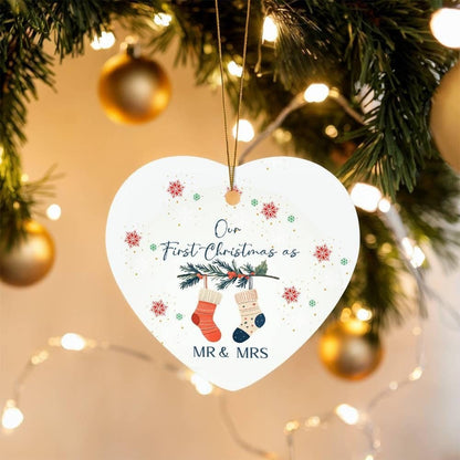 2024 Our First Christmas Mr & Mrs Ornament – Newlywed Couple Ornaments