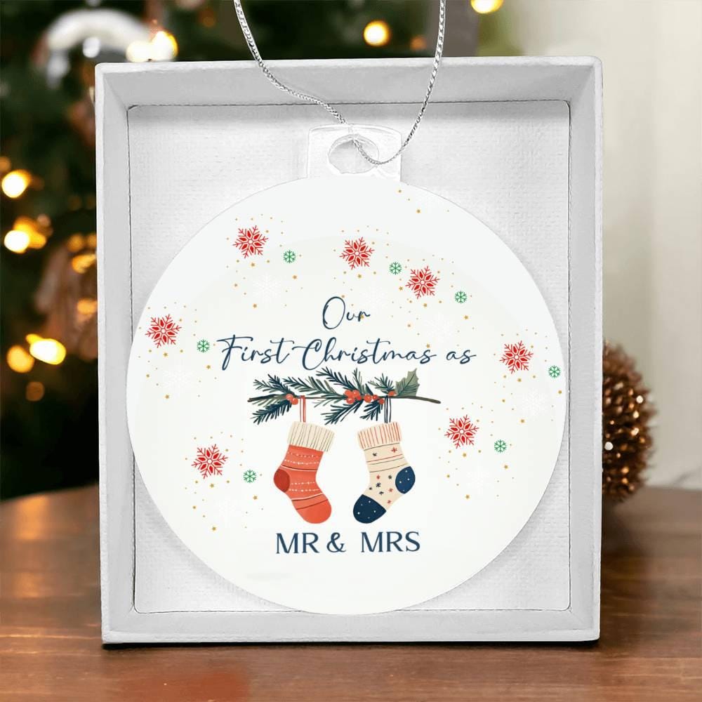 2024 Our First Christmas Mr & Mrs Ornament – Newlywed Couple Ornaments – view 3