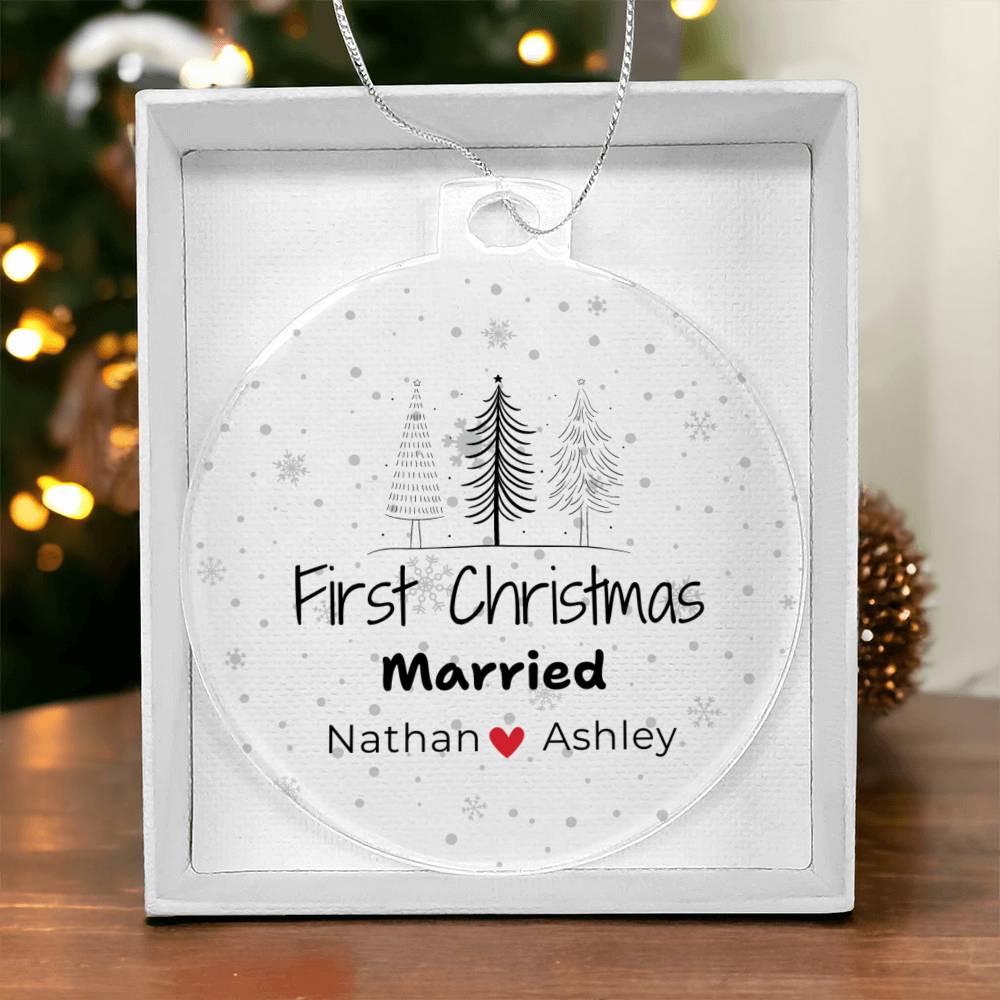 Personalized First Christmas Married Ornament 2024 - Custom Mr & Mrs – view 4