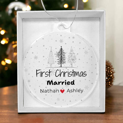 Personalized First Christmas Married Ornament 2024 - Custom Mr & Mrs – view 4