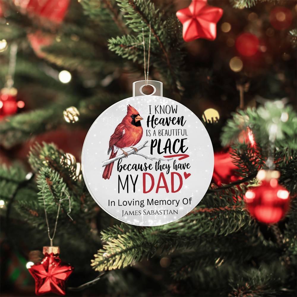 Dad Personalized Memorial Acrylic Ornament – Loss Of Dad Sympathy Gift – view 4