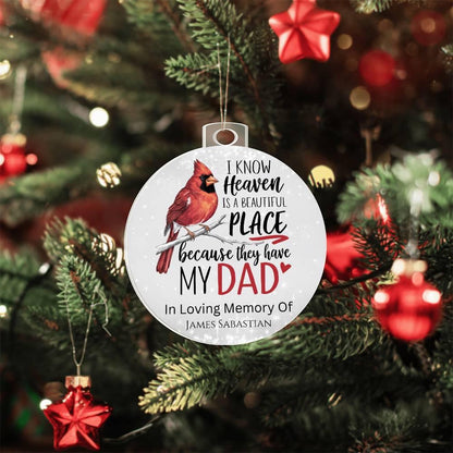 Dad Personalized Memorial Acrylic Ornament – Loss Of Dad Sympathy Gift – view 4