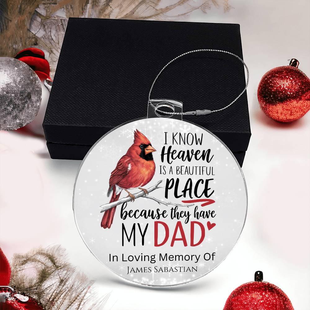 Dad Personalized Memorial Acrylic Ornament – Loss Of Dad Sympathy Gift – view 6