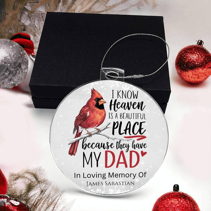 Dad Personalized Memorial Acrylic Ornament – Loss Of Dad Sympathy Gift – view 6