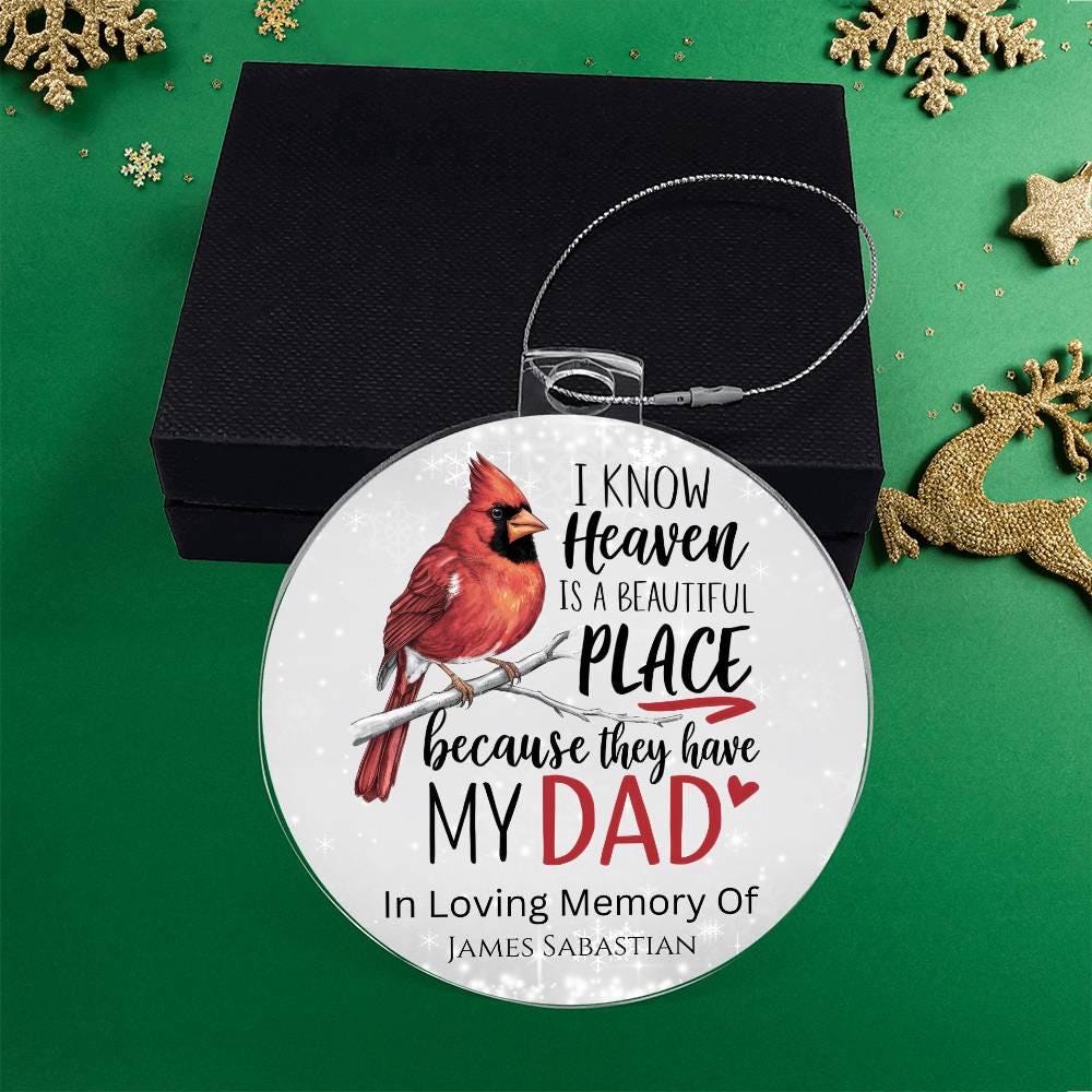 Dad Personalized Memorial Acrylic Ornament – Loss Of Dad Sympathy Gift – view 3