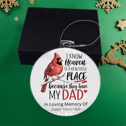 Dad Personalized Memorial Acrylic Ornament – Loss Of Dad Sympathy Gift – view 3