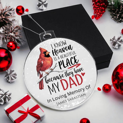 Dad Personalized Memorial Acrylic Ornament – Loss Of Dad Sympathy Gift