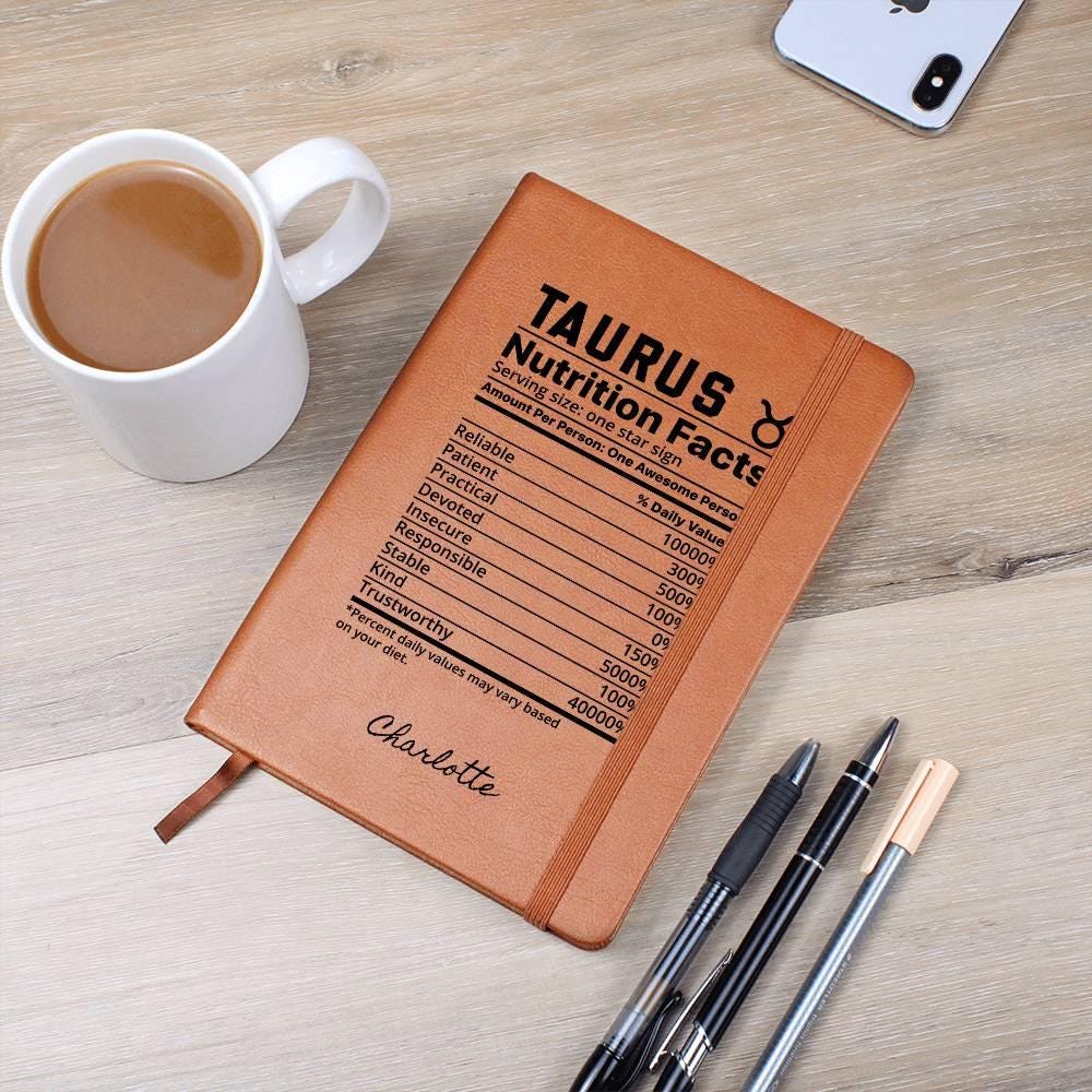 Taurus nutrition facts Personalized Leather Journal – Gifts for Taurus – view 2